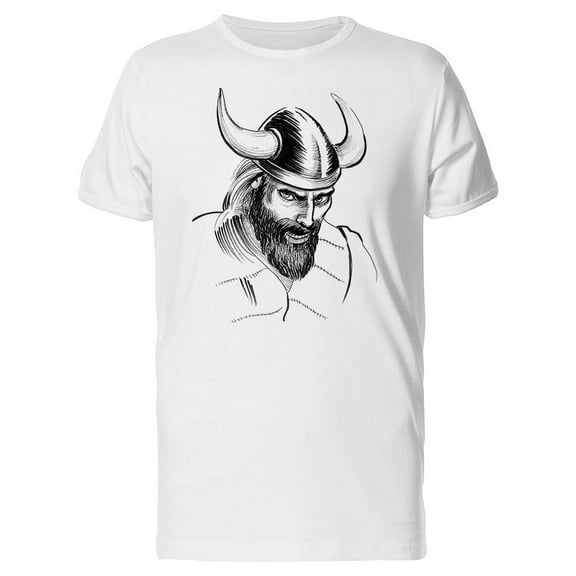 Bearded Viking Sketch T-Shirt Men -Image by Shutterstock, Male 3X-Large