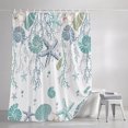 thumbnail image 3 of Turquoise Coastal Shower Curtains for Bathroom, Summer Beach Coral Shell Starfish Ocean Waterproof Fabric Shower Curtain, Decorative Bathroom Curtain for Bathtub, 36"x72" , No Hooks Included, 3 of 9