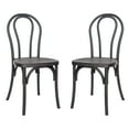 thumbnail image 2 of Flash Furniture 2 Pack Commercial Black Indoor/Outdoor Wood Look Stackable Resin Thonet Style Chair, 2 of 11
