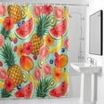thumbnail image 2 of Summer Fruit Shower Curtain, Watercolor Watermelon Banana Pineapple Red Flowers Waterproof Shower Curtain Set with 12 Hooks Lightweight Bath Curtains Fabric Bathroom Decor 48x72 Inches, 2 of 9
