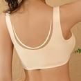 thumbnail image 4 of HNMKIU 3PC Women's Front Side Buckle Lace Edge Without Steel Ring Movement Seamless Gathering Adjustment Yoga Sleep Large Bras For Women D-Beige,XL, 4 of 5