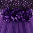 thumbnail image 4 of ameIAEA Robe à Sequins pour Filles Manches Courtes Col Rond Nœud Étincelant Mariage Anniversaire Fête, 4 of 6