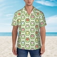 thumbnail image 4 of Lsque Cute Chubby Frog pattern Hawaiian Shirt for Men, Unisex Summer Beach Casual Short Sleeve Button Down Shirts-Small, 4 of 9
