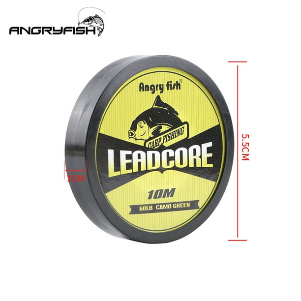 Redcolourful Lead Core Carp Fishing Line 10 Meters For Carp Rig Making Sinking Braided Line Black 25lb