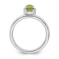 thumbnail image 2 of Solid 925 Sterling Silver Stackable Peridot Green August Gemstone Ring Eternity Band Size 9, 2 of 6
