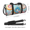 thumbnail image 4 of Xecao Colorful Donut print Round Travel Duffel Bag is a foldable gym bag with an inner pocket, perfect for travel sports, 4 of 8