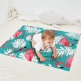 thumbnail image 2 of Flamingo and Palm Leaves Tropical Hawaii Blanket,Comfortable Soft Flannel Throw Blanket,All Season,Warm Lightweight Blankets for Sofa Bed Couch Living Room Chair,30"x40"(80x100cm), 2 of 4