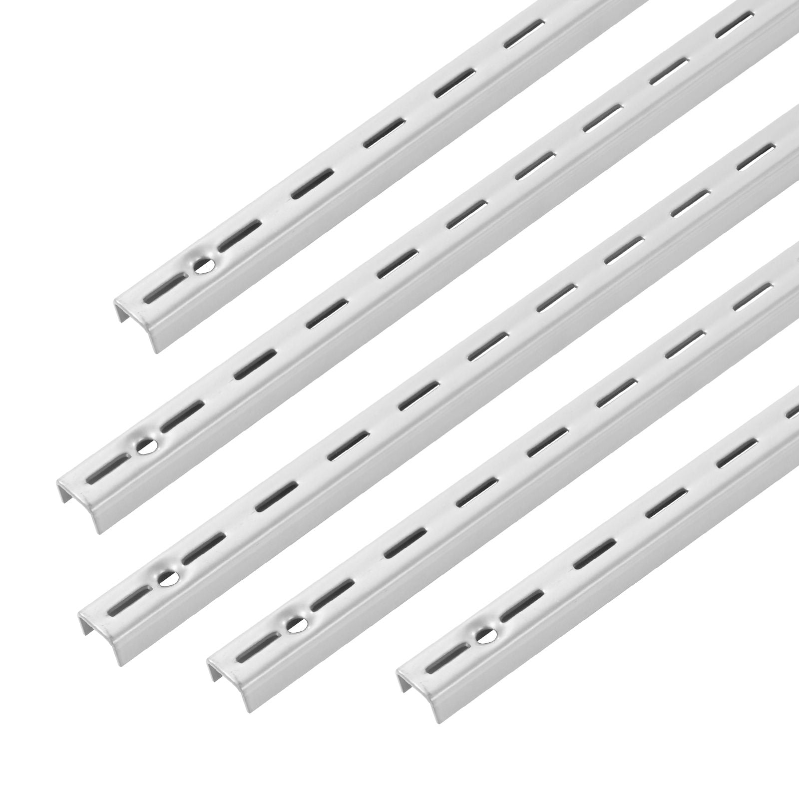 Pilaster Shelf Track with Adjustable Height & Width, SPCC Steel, Multi-Tier Design, for Living Room Bedroom Retail Display