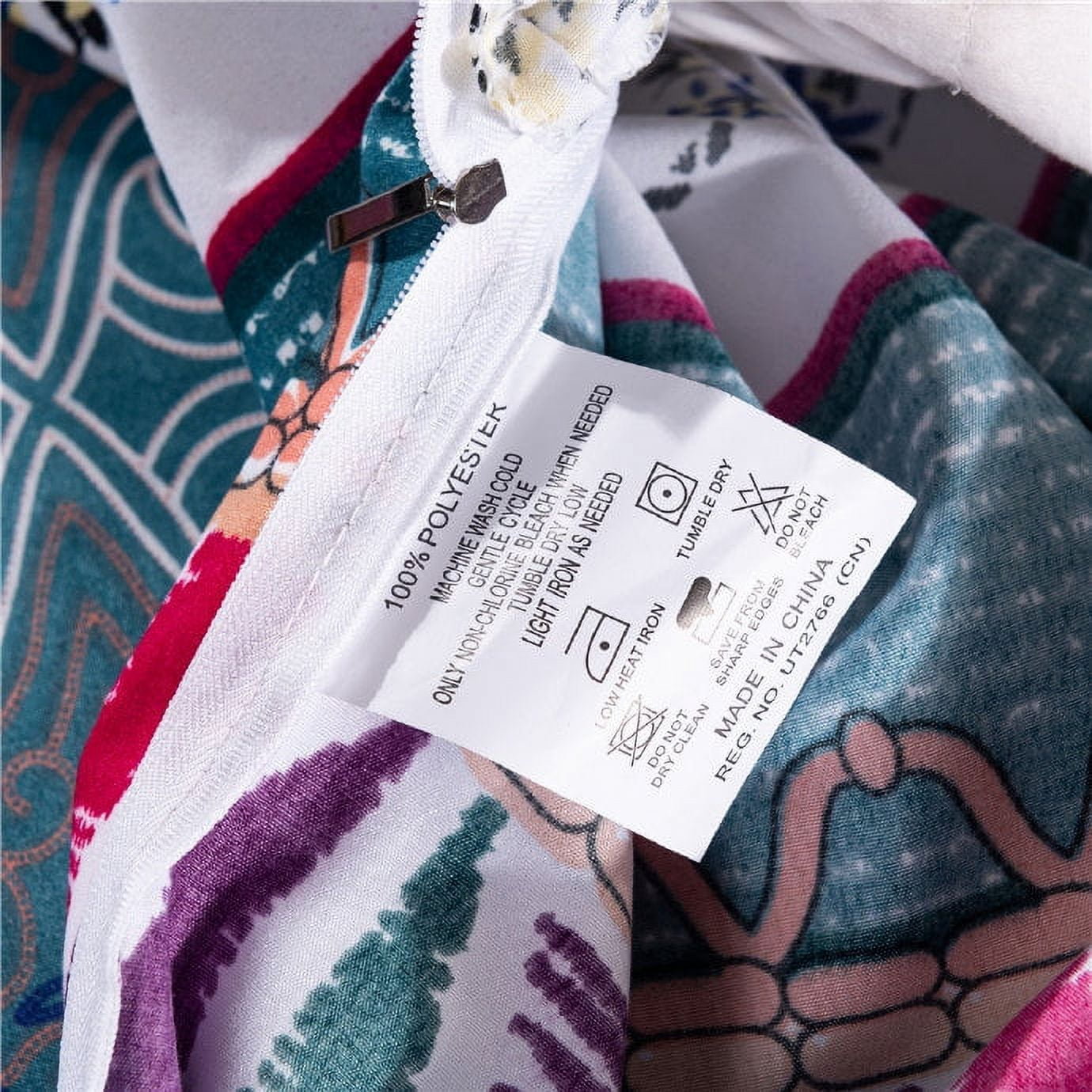 Bohemian Duvet Cover Set King Boho Blue Soft Breathable Comforter Cover Set Durable Geometric 3 Pieces with Zipper Closure and Corner Ties 104"x90" Bedding Set