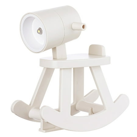 

RUNOLIG Led Cute Night Light Portable Mini Rocking Wooden Horse Lamp For Kids Students Bedroom
