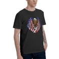 thumbnail image 2 of American Flag Men's T-Shirt Cotton 100% Summer Tops Fashion Casual Eagle Short Sleeves for Men Women Round Collar Top Tees, 2 of 6