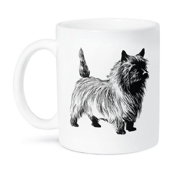 3dRose, Black n White Cartoon Cairn Terrier, 11oz Mug