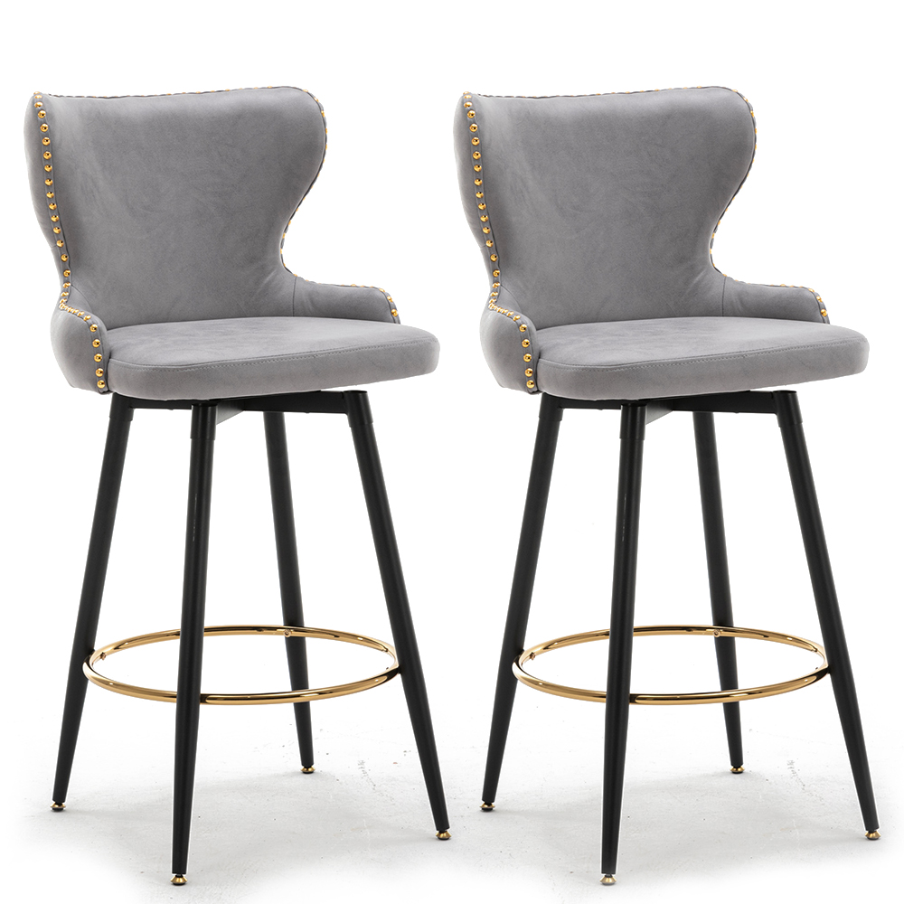 Innerwin Barstool Set Of 2 Barstools 180° Swivel Thickened Chairs With