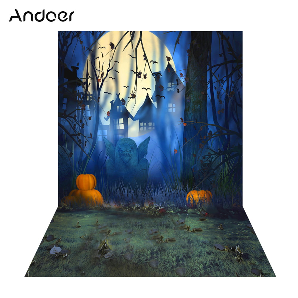 Halloween Photo Backdrop Pumpkin Lantern Spider Bat Haunted House Ghost Family Party Banner 7X5Ft Vinyl Studio Props Party Decorations Background for Halloween Booth Props Banner