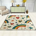 thumbnail image 3 of Area Rug Indoor 63"x48" Non-Slip Wear Resistant Floor Mats Soft Large Carpets for Living Room, Bedroom, Home Decor Washable Rug Cartoon Rainbow Hearts Stars, 3 of 7