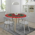 thumbnail image 3 of Christmas Tree Snowflake Round Fitted Tablecloth with Elastic Edged Decorative Kitchen Dining Table Cloth Cover Fits 40-44" Round Table, 3 of 4