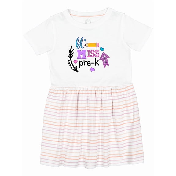 Inktastic Lil Miss Pre K with Arrows and Hearts Girls Toddler Dress