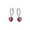 Pink, variant on Womens Romantic Love Pink Red Cubic Zirconia CZ Dangling Heart Huggie Mini Hoop Earrings Sterling Silver
