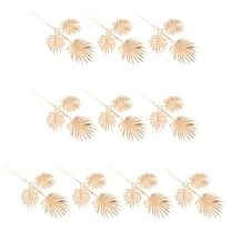 HEMOTON 10 Stems Artificial Palm Leaves Faux Tropical Foliage Golden
