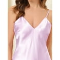 thumbnail image 4 of INSPIRE CHIC Women's Satin Nightgowns Spaghetti Strap Cami Silk Pajamas Sleepshirts M Light Purple, 4 of 6