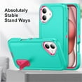 thumbnail image 3 of for iPhone 16 Case, iPhone 16 Phone Case with Built in Kickstand, Shockproof/Dustproof/Drop Proof Heavy Duty Military-Grade Rugged Protective Cover for iPhone 16,Green,For iPhone 16, 3 of 9
