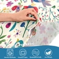 thumbnail image 3 of Yayeee Kitchen Curtains Tier Pair Light Filtering 27"x24" Rod Pocket Short Cafe Window Panel, Purple Cartoon Animals, 3 of 7