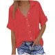 thumbnail image 2 of Fiudx Ofertas Relámpago Blusas de Cuello Redondo de Manga Corta con Estampado Informal a La Moda para Mujer, 2 of 6