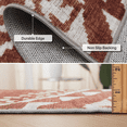 thumbnail image 4 of ReaLife Rugs Machine Washable Area Rug Runner - Living Room Bedroom Bathroom Kitchen Entryway Office - Padded Low Pile Stain Resistant Premium - Moroccan Diamond Tribal - Jax - Orange 2'6" x 8', 4 of 12