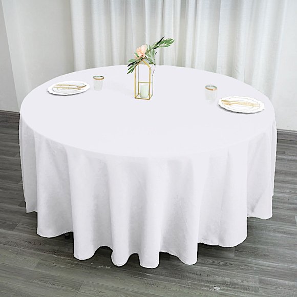 Round White Tablecloth