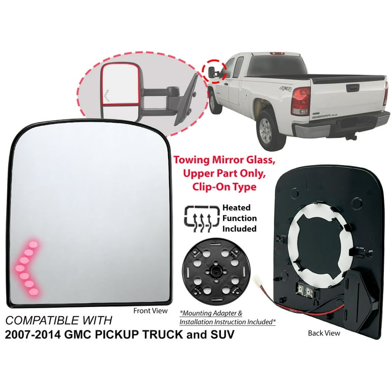Trail Ridge Heated Towing Mirror Glass - Power Adjust, Left Side For GM Trucks (Silverado, Sierra) - Direct Fit Replacement 6 thumbnail image