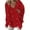 Red, variant on Dyfzdhu Sweaters for Women Solid V Neck One Shoulder Pearl Baggy Top Blue