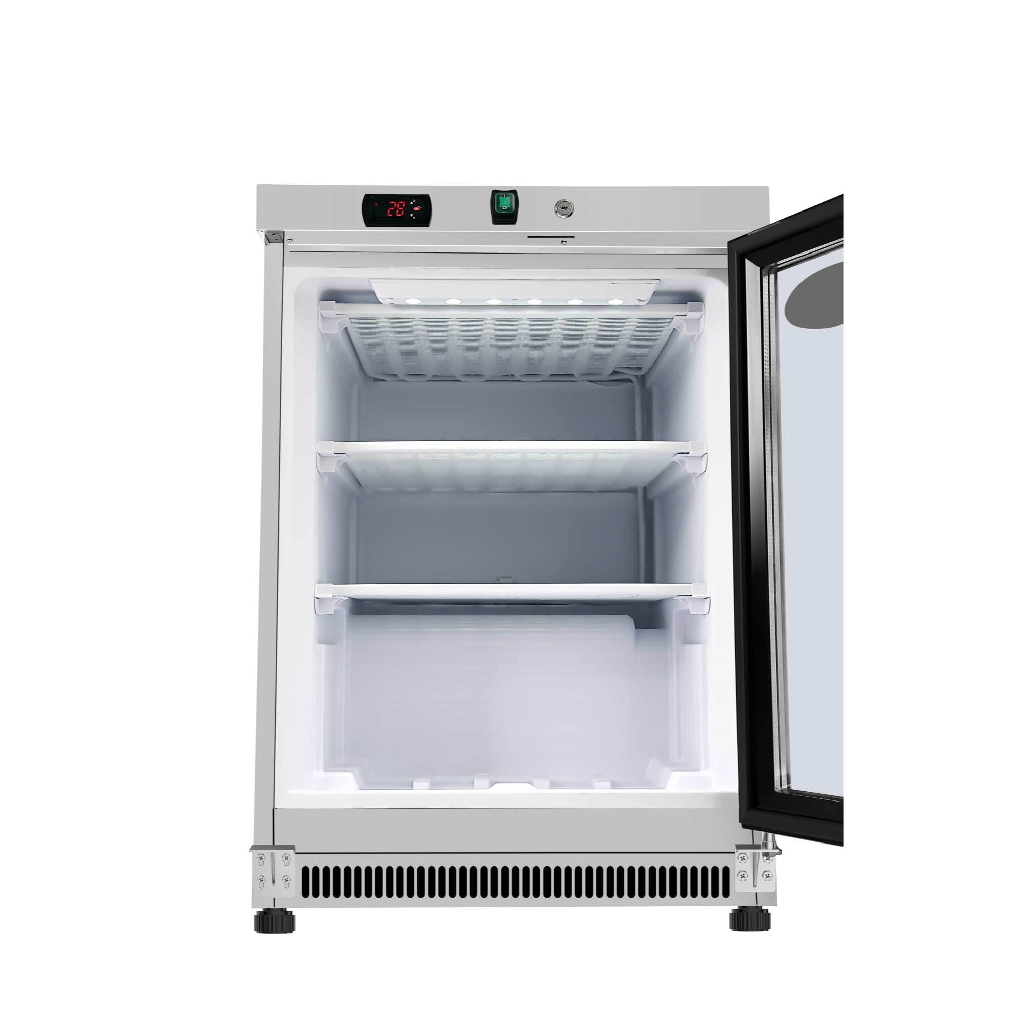 24 in. Commercial Countertop Display Freezer in White with Stainless Steel and Glass Door, 4.6 Cu. ft. (KM-MDF46GD)