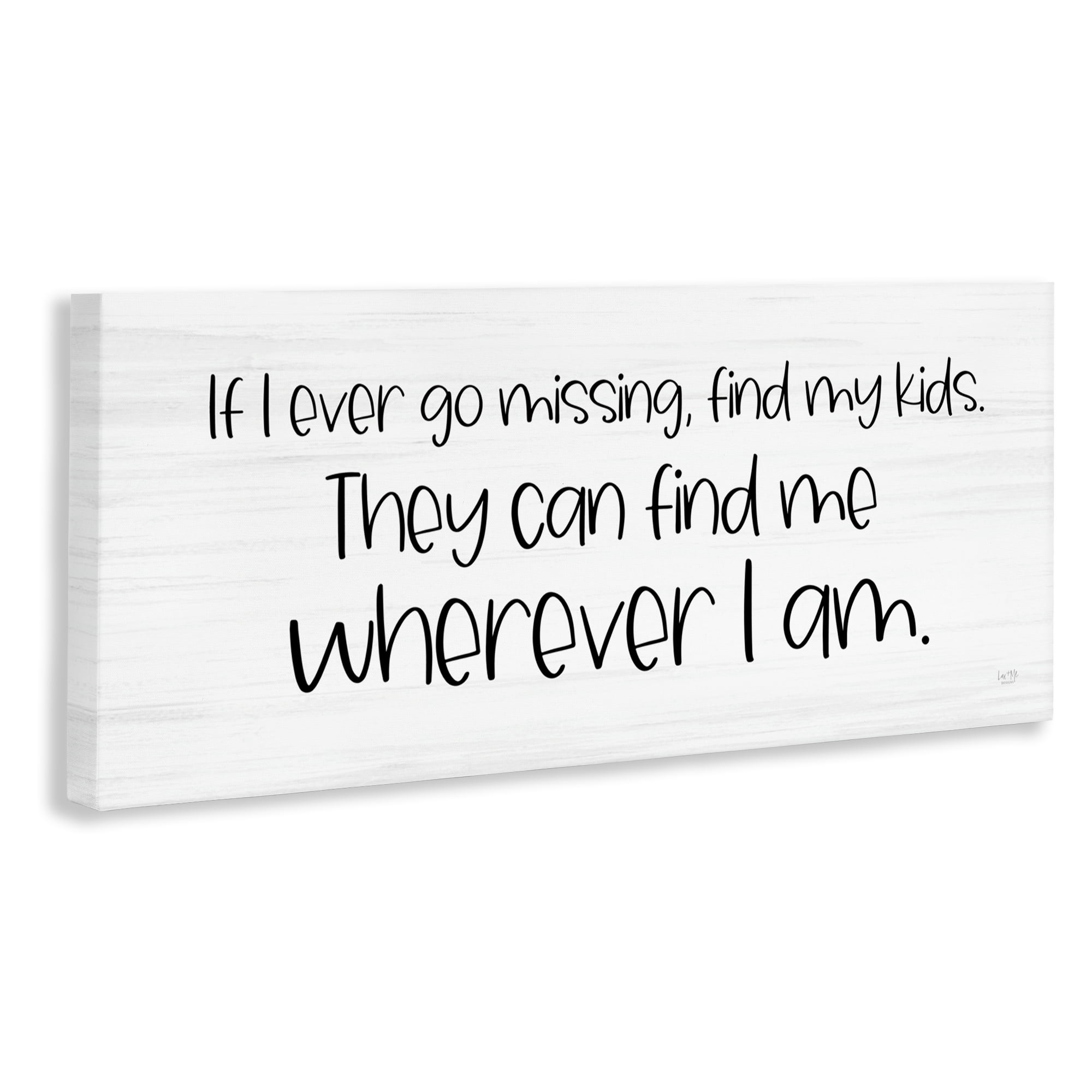 Stupell Industries My Kids Can Find Me Text & Numbers Painting Wrapped Canvas Art Print Wall Art, 40 x 17