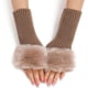 thumbnail image 1 of 2 pares de guantes peludos sin dedos con orificio para el pulgar, calentadores de brazos de punto, mitones para mujeres, para escribir, enviar mensajes de texto y conducir., 1 of 9