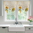 thumbnail image 4 of Yellow Sunflowers Balloon Curtains 63 Inch Length for Living Room/Bedroom, Elegant Pastoral Floral Daisy Bees Rod Pocket Privacy Door Curtains Decorative Tie Up Shade for Window 52"x63", 4 of 8