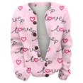 thumbnail image 4 of IMENGL Cute pattern printed button woolen cardigan, Pink XL, Size M-2XL, 4 of 4