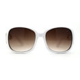 thumbnail image 3 of Womens Jewel Buckle Ribbon Hinge Butterfly Designer Sunglasses White Brown, 3 of 4