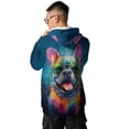 thumbnail image 5 of Hippie French Bulldog Portrait oil painting Watercolor Tie-dye Vintage All Over Print 3D Hoodie Unisex Merch Hoodies Dog Lover Gifts - 00015, 5 of 6