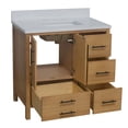 thumbnail image 6 of California 36" Bathroom Vanity with Walnut Veneer Cabinet and Matte White Top, 6 of 7