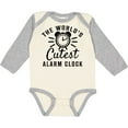 thumbnail image 3 of Inktastic The Worlds Cutest Alarm Clock Boys or Girls Long Sleeve Baby Bodysuit, 3 of 5