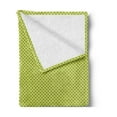 thumbnail image 2 of Retro Soft Flannel Fleece Throw Blanket, Continuous Abstract Pattern with Bicolour Geometric Nostalgic Motif, Cozy Plush for Indoor and Outdoor Use, 50" x 70", Lime Green Pastel Yellow, by Ambesonne, 2 of 5