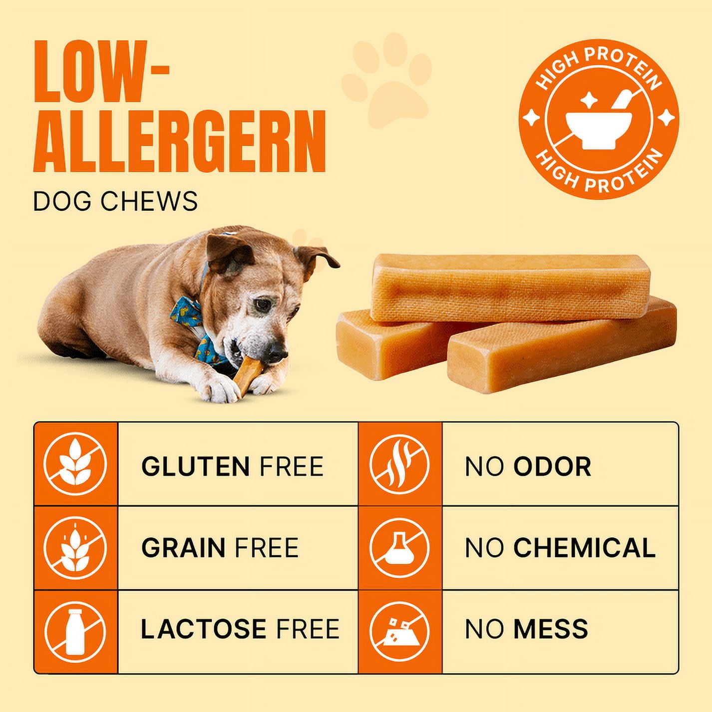 Tibetan Dog Chew Yak Cheese Himalayan  Treats for Small Dogs, Natural Long-Lasting Chews, 15 Sticks