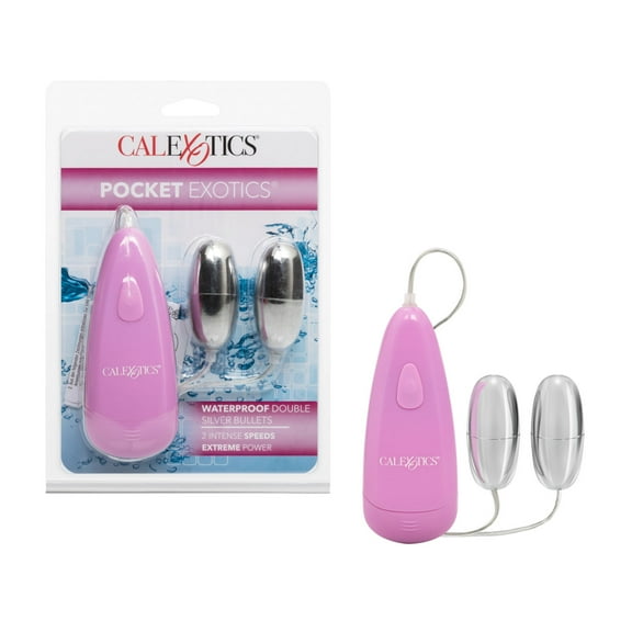 CalExotics Pocket Exotics 2-Speed Double Silver Bullets Vibrator - Pink