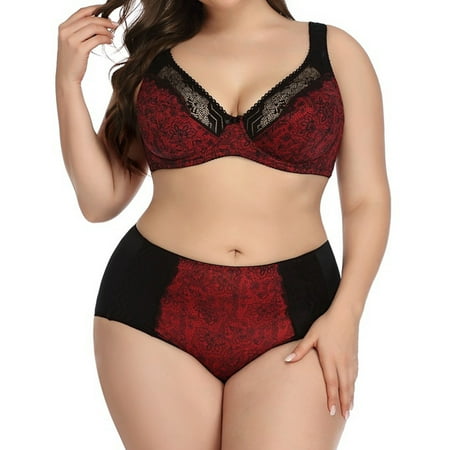 

Aoochasliy Bras for Women Clearance Yoga Sports Front Closure Extra-Elastic Breathable Lace Trim Bra Underwear Set