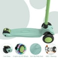 thumbnail image 4 of SPPTTY Kick Scooter with 3 LED Lighted Wheels and 3 Adjustable Height Handlebars ,Folding Kids Scooter with Lean-to-Steer & Widen Anti-Slip Deck for Boys/Girls Ages 2-12,Green, 4 of 7