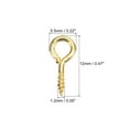 thumbnail image 2 of Uxcell 200 Pack Small Screw Eye Hooks Mini Eyelets Screws, 5.5x12x1.2mm, Gold Tone, 2 of 5
