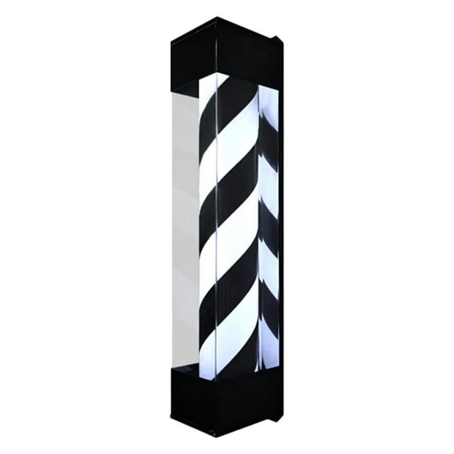 Poste de barbero con luz giratoria, rayas, luz de pared, letrero giratorio para peluquería L