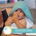 thumbnail image 3 of Spasilk Hooded Towel Set for Babies, Soft Terry Towel Set, Muslin Printed Hood, Pack of 2, Green Dots, 3 of 8
