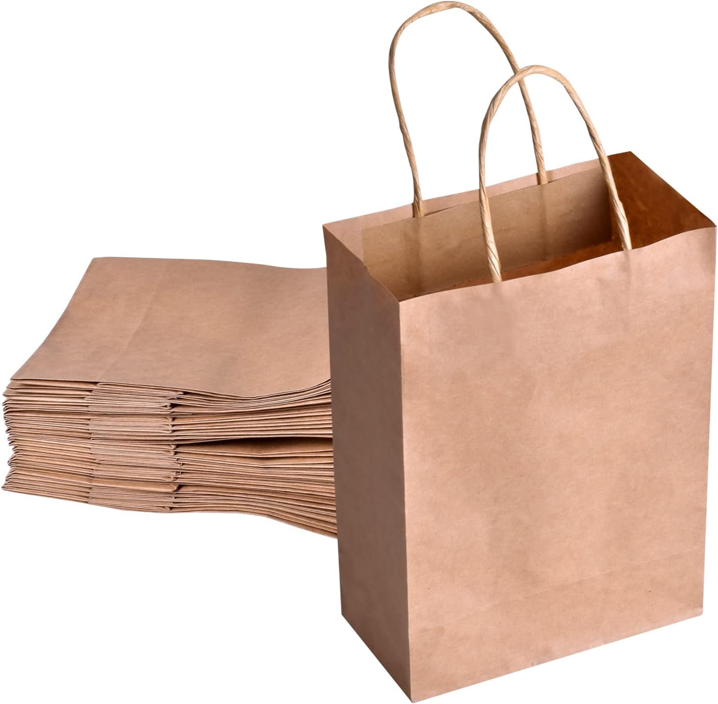 Bolsas De Asa Para Imprimir Pequeñas Bolsas De Regalo Con Asas, 24 Unidades A 8 Colores De Papel Kraft Marrón Para Fiesta, Bolsas De Regalo Para Navidad, Cumpleaños De Niños, Suministros De