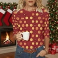 thumbnail image 4 of Christmas Sweatshirts for Women 3/4 Length Sleeve Christmas Tops Xmas Graphic Pullover Sweater Blouses Fleece Xmas Holiday Blouses Tops, 4 of 6